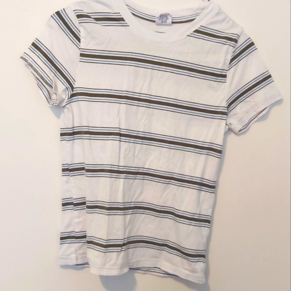 ESSENTIALS by FULL TILT | Boys Striped T Shirt White Black Size Small